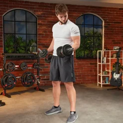 Hantla żeliwna strong Hop-Sport 1x30kg z rękawiczkami
