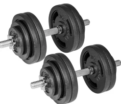 Hantle żeliwne strong Hop-Sport 2x30kg z rękawiczkami