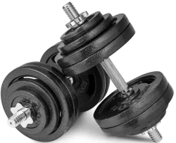 Hantle żeliwne strong Hop-Sport 2x30kg z rękawiczkami