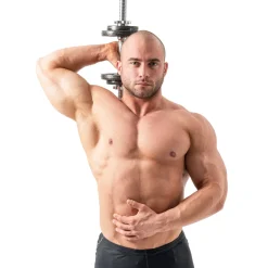 Hantle żeliwne strong Hop-Sport 2x15kg z rękawiczkami