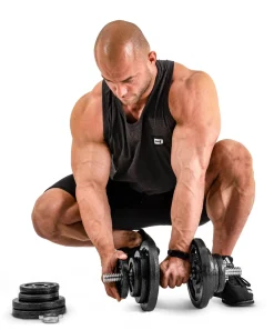 Hantle żeliwne strong Hop-Sport 2x20kg z rękawiczkami