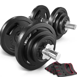 Hantle żeliwne strong Hop-Sport 2x20kg z rękawiczkami
