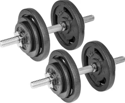 Hantle żeliwne strong Hop-Sport 2x20kg z rękawiczkami