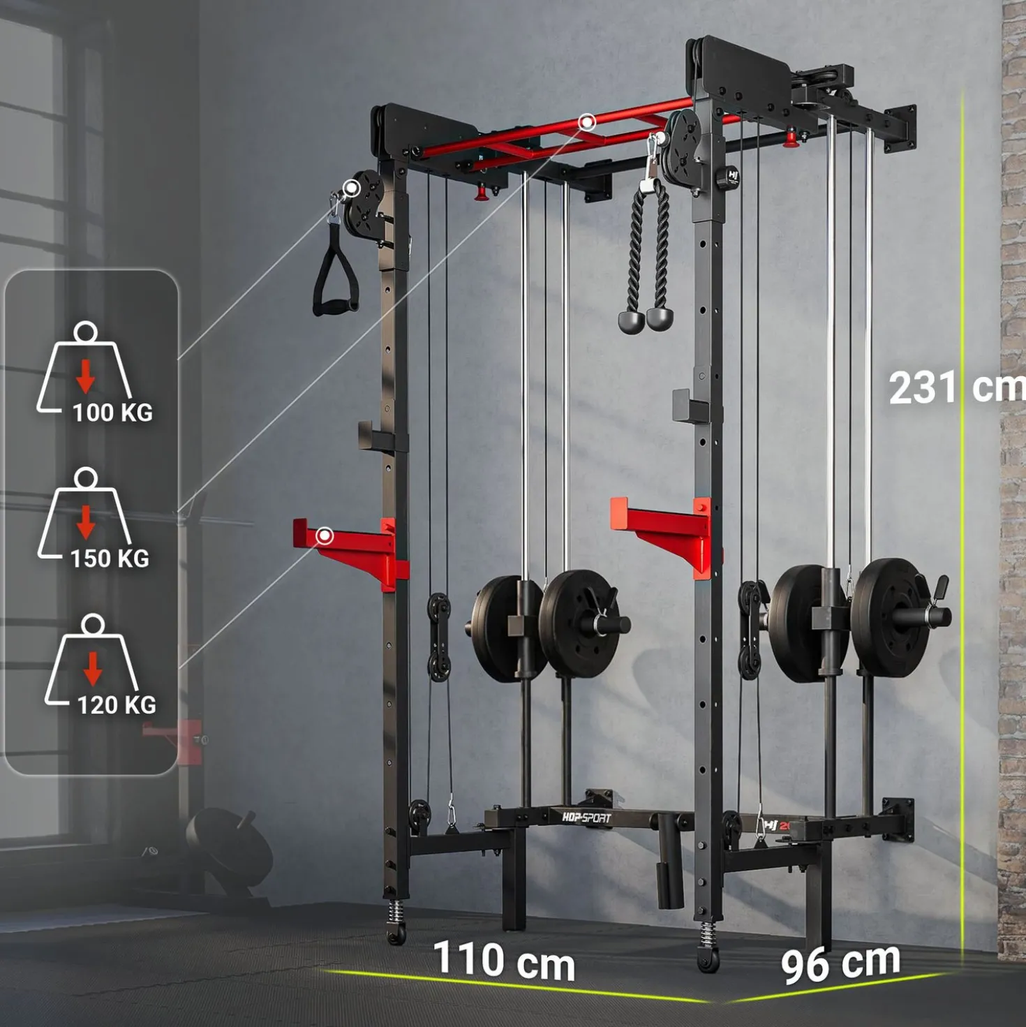 Klatka treningowa HS-2070K ścienna