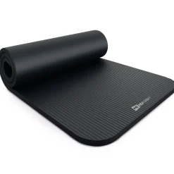 Mata do ćwiczeń fitness NBR 2cm - czarna - 190x60 cm, antypoślizgowa