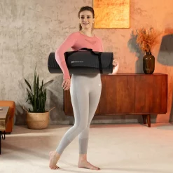 Mata fitness NBR 1cm - czarna - 190x60 cm