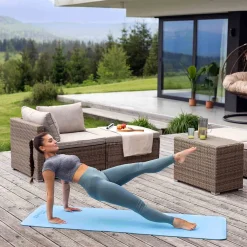 Mata fitness TPE 0,6cm niebiesko/jasnoniebieska