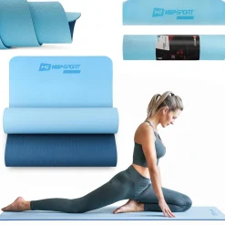 Mata fitness TPE 0,6cm niebiesko/jasnoniebieska