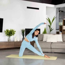 Mata fitness TPE 0,6cm żółto/szara