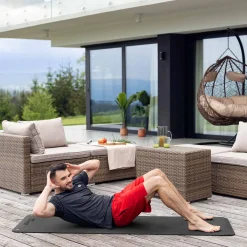 Mata fitness TPE z otworami 0,8cm - czarna