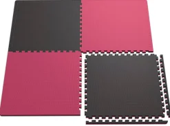 Mata puzzle EVA 2cm czarno/czerwona - 8 sztuk