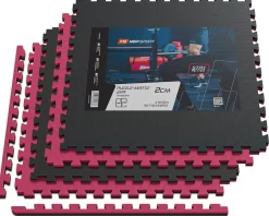 Mata puzzle EVA 2cm czarno/czerwona - 8 sztuk