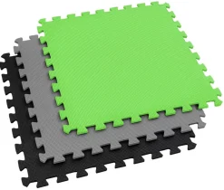 Mata puzzle EVA 1cm czarno/szaro/zielona - 9 sztuk