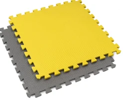 Mata puzzle EVA 1cm szaro/żółta - 4 sztuki