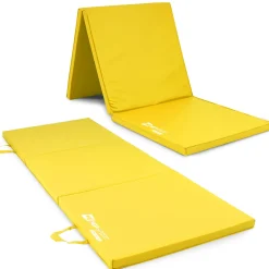 Materac gimnastyczny składany twardy 4cm - żółty