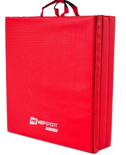 Materac gimnastyczny składany twardy z rzepami 5cm - czerwony