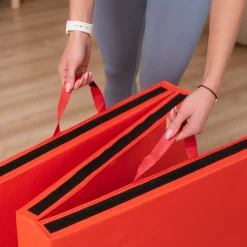 Materac gimnastyczny składany twardy z rzepami 5cm - czerwony