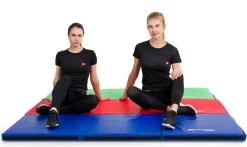 Materac gimnastyczny składany twardy z rzepami 5cm - czerwony