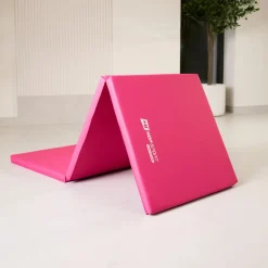 Materac gimnastyczny składany miękki 4cm - różowy