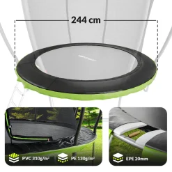 Osłona sprężyn trampoliny 244 cm / 8ft HS-TSC008DZ Czarna/Zielona