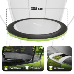 Osłona sprężyn trampoliny 305 cm / 10ft HS-TSC010DZ Czarna/Zielona