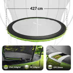 Osłona sprężyn trampoliny 427 cm / 14ft HS-TSC014DZ Czarna/Zielona