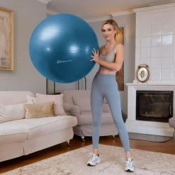 Piłka fitness 85cm z pompką - niebieska