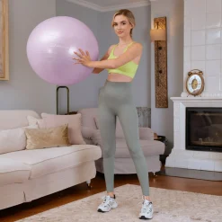 Piłka fitness 65cm z pompką - różowa