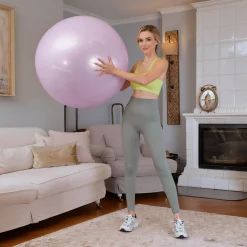 Piłka fitness 85cm z pompką - różowa