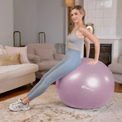 Piłka fitness 85cm z pompką - różowa