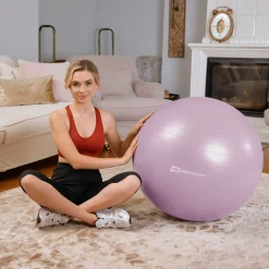 Piłka fitness 85cm z pompką - różowa