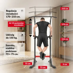 Poręcze treningowe HS-1012K z drążkiem