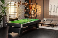 Stół bilardowy spływowy Vip Extra 8 FT czarno zielony z nakładką ping-pong blat