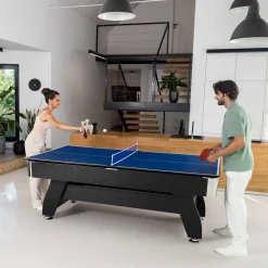 Stół bilardowy spływowy Vip Extra 8 FT czarno zielony z nakładką ping-pong blat