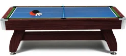 Stół bilardowy spływowy Vip Extra 8 FT brąz zielony z nakładką ping-pong cymbergaj