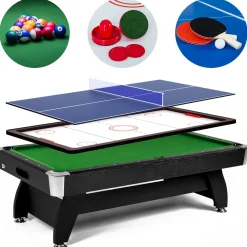 Stół bilardowy spływowy Vip Extra 7 FT czarny zielony z nakładką ping-pong cymbergaj