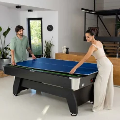 Stół bilardowy spływowy Vip Extra 9 FT czarno zielony z nakładką ping-pong blat
