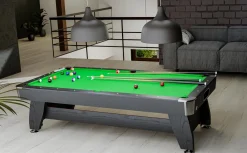 Stół bilardowy spływowy Vip Extra 9 FT czarno zielony z nakładką ping-pong blat