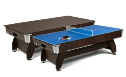 Stół bilardowy spływowy Vip Extra 9 FT brąz zielony z nakładką ping-pong blat