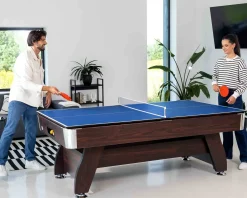 Stół bilardowy spływowy Vip Extra 9 FT brąz zielony z nakładką ping-pong blat