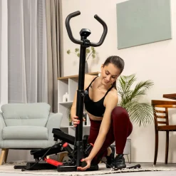 Stepper skrętny z kolumną HS-055S Noble czerwony