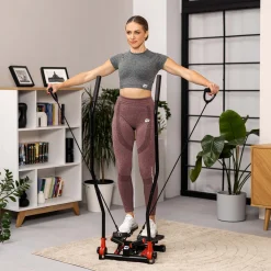 Stepper skrętny z ramionami HS-045S Slim czerwony