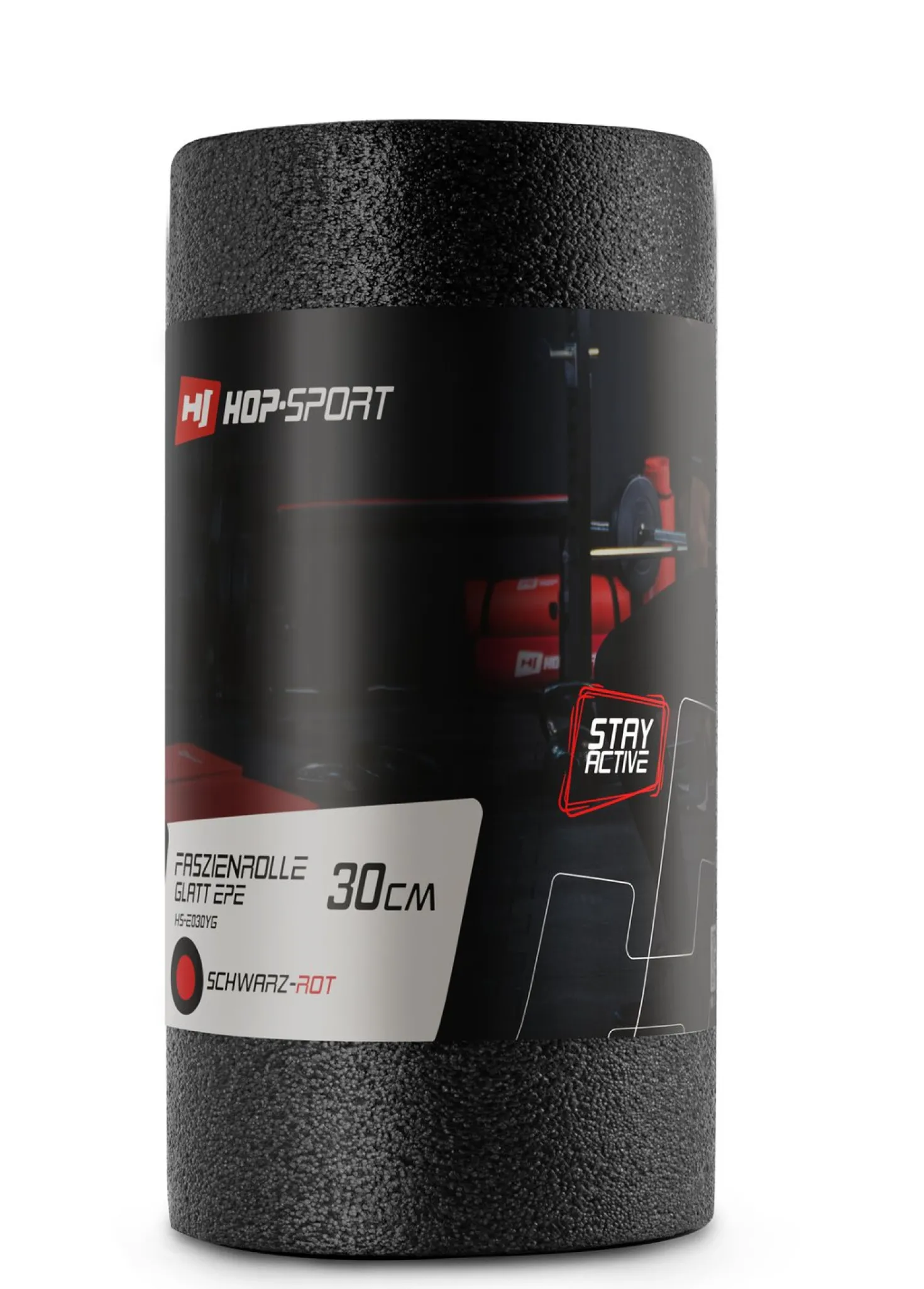 Wałek roller do masażu EPE 30cm czarno-czerwony