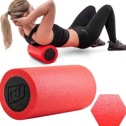 Wałek roller do masażu EPE 30cm czerwono-czarny