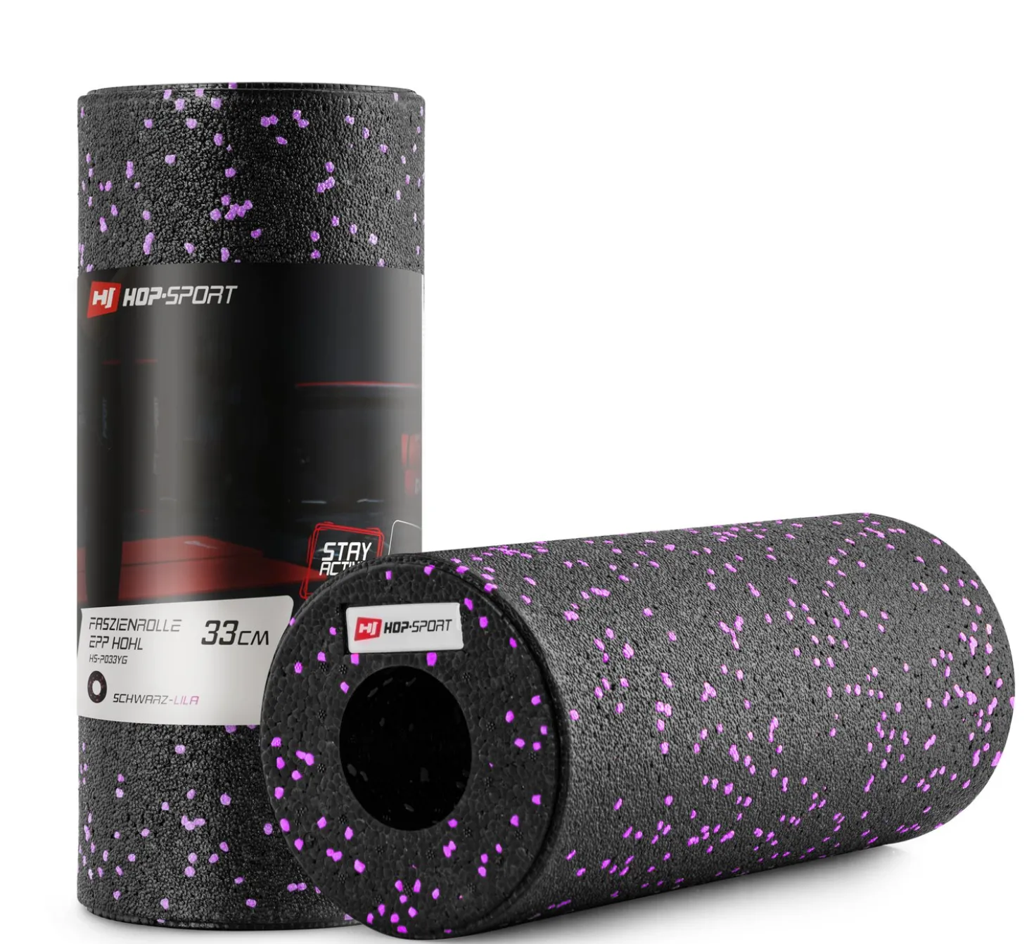 Wałek roller do masażu EPP pusty 33cm fioletowy