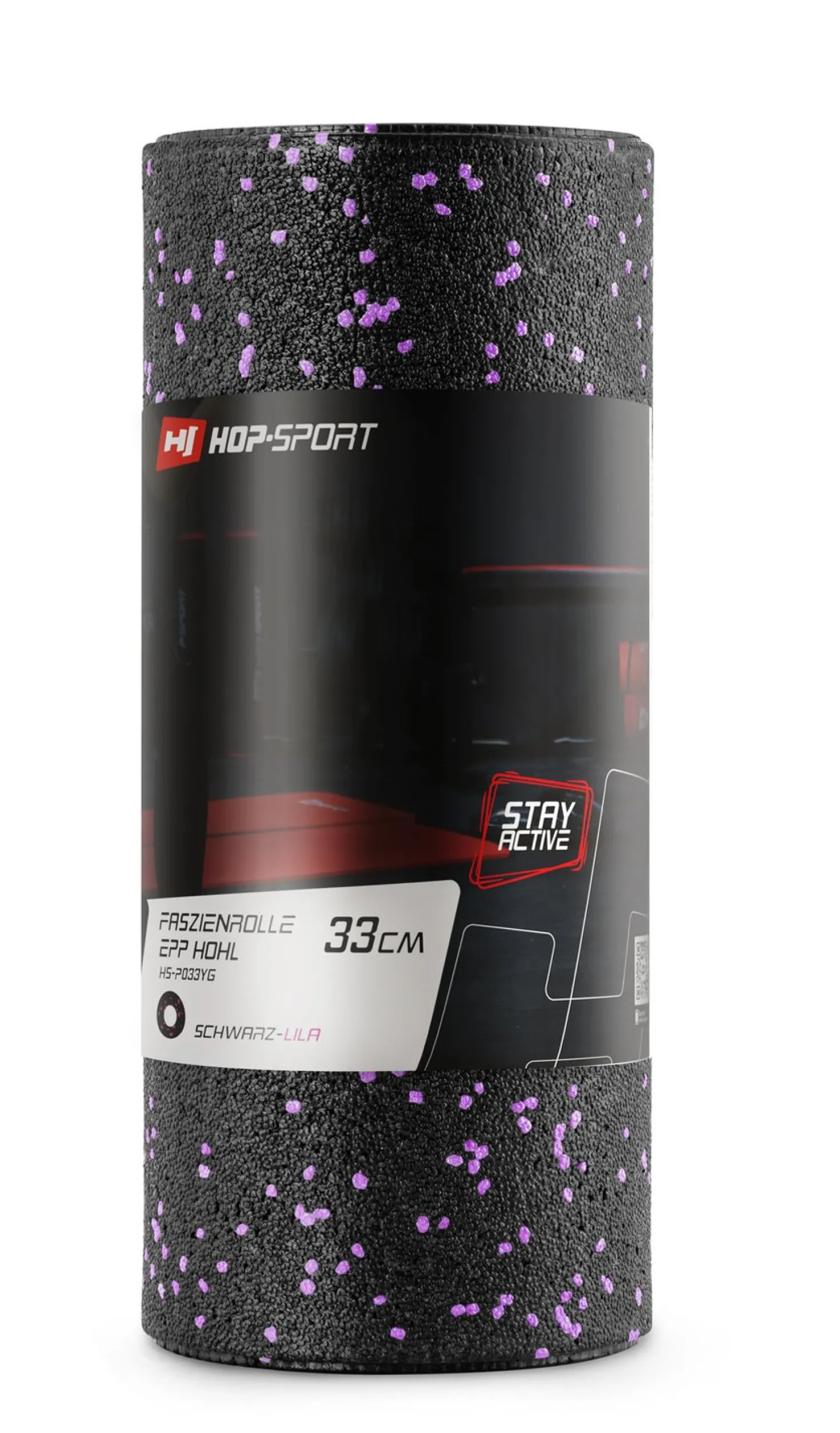 Wałek roller do masażu EPP pusty 33cm fioletowy