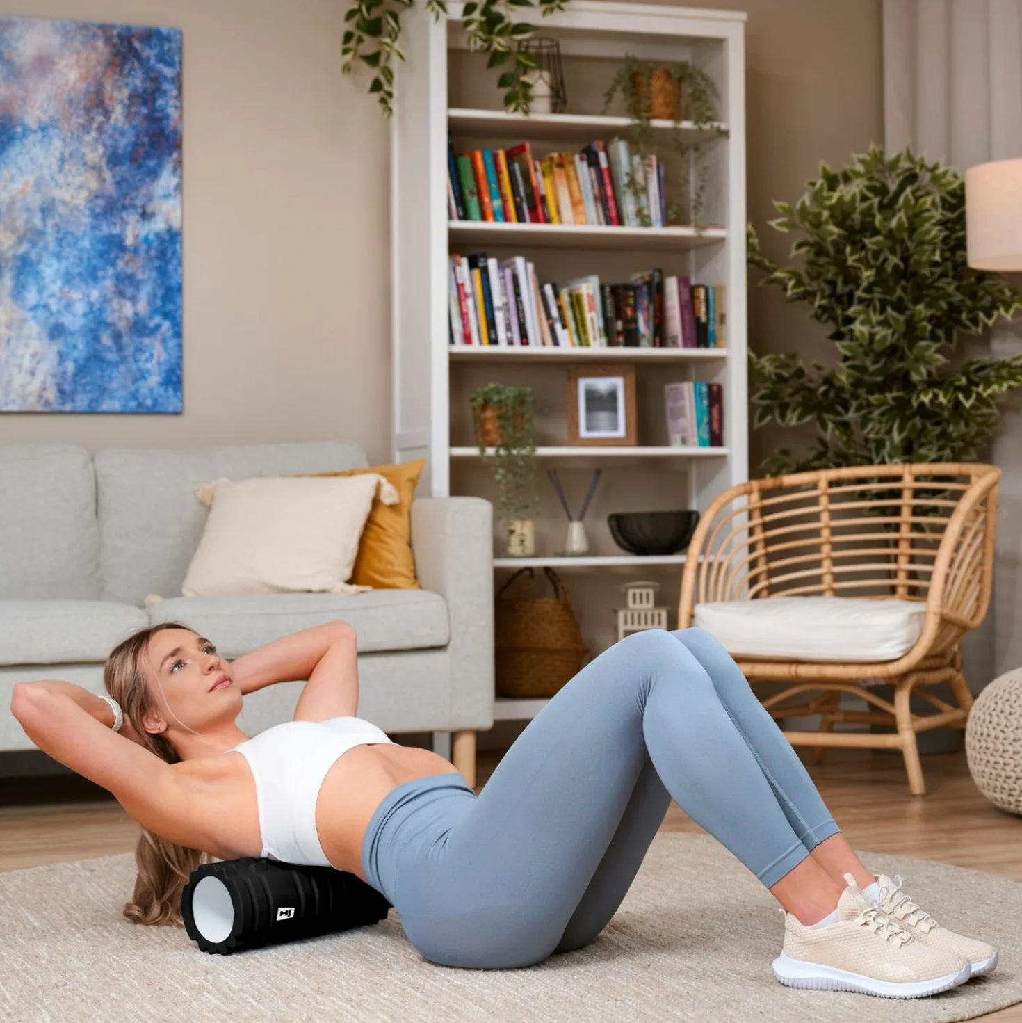 Wałek roller do masażu EVA 33cm czarny