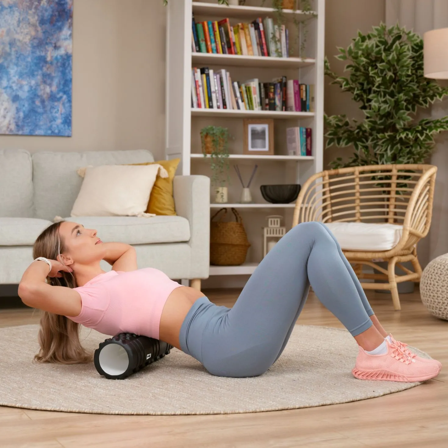Wałek roller do masażu EVA 45cm czarny
