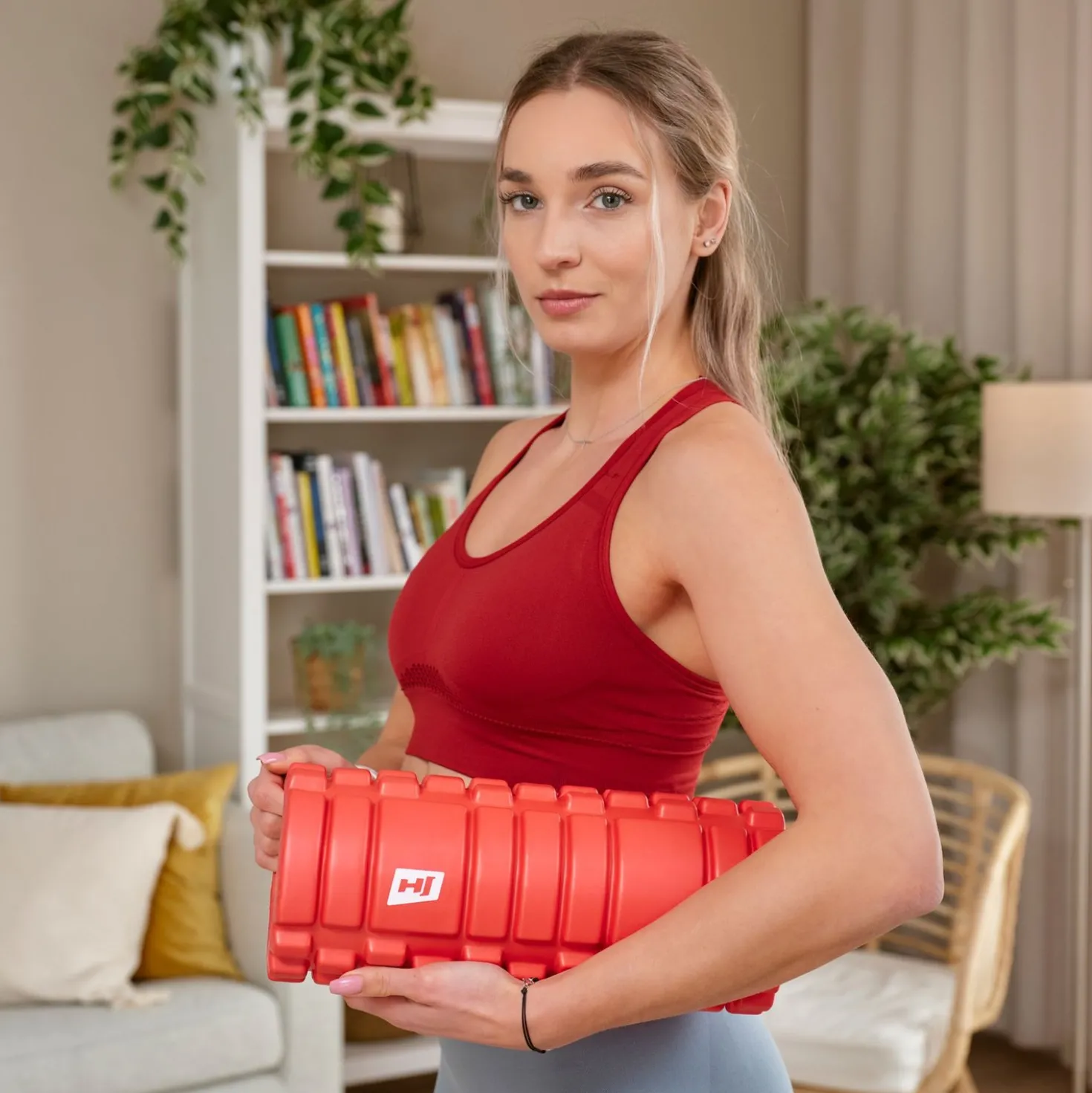 Wałek roller do masażu EVA 33cm czerwony