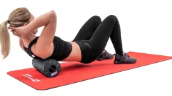 Zestaw dużych piłeczek do masażu+roller czarno-niebieski
